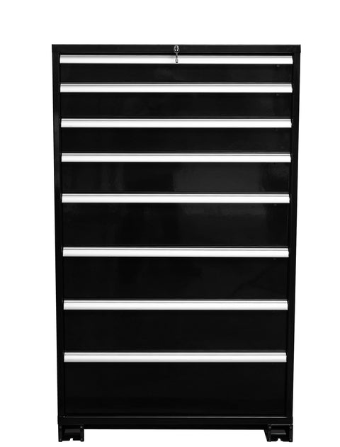 Heavy - Duty 8 - Drawer Tool Cabinet Parts & Bolt Bin Forklift Base 200 lb Slides & Dividers - with Overall Cabinet 36" W × 24" D × 57" H | Sold by Uncle Wiener's Wholesale