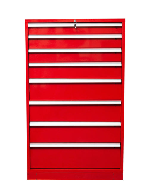 Heavy - Duty 8 - Drawer Tool Cabinet Parts & Bolt Bin Forklift Base 200 lb Slides & Dividers - with With Forklift Base 36" W × 24" D × 59.8" H | Sold by Uncle Wiener's Wholesale