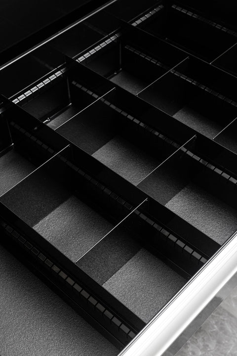 Heavy - Duty 8 - Drawer Tool Cabinet Parts & Bolt Bin Forklift Base 200 lb Slides & Dividers - with Overall Cabinet 36" W × 24" D × 57" H | Sold by Uncle Wiener's Wholesale