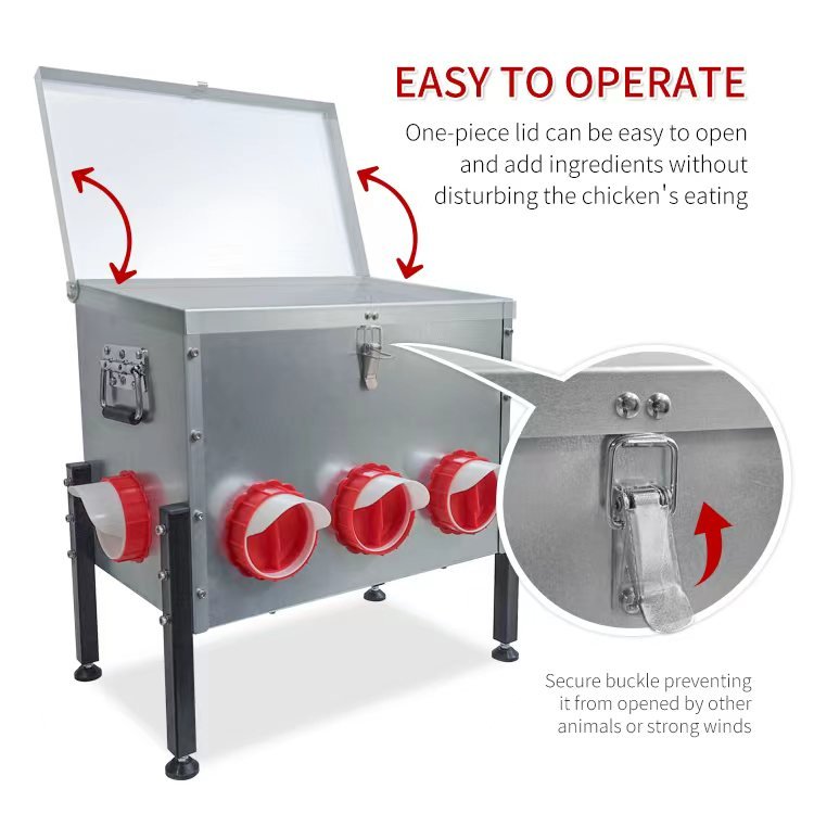 Heavy - Duty 8 - Port Chicken Feeder with Adjustable Legs – PMDB004 - with | Sold by Uncle Wiener's Wholesale