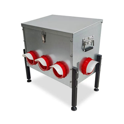 Heavy - Duty 8 - Port Chicken Feeder with Adjustable Legs – PMDB004 - with | Sold by Uncle Wiener's Wholesale