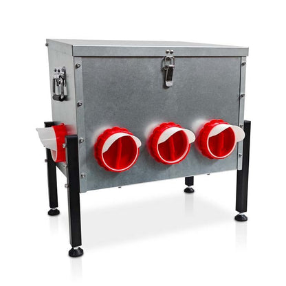 Heavy - Duty 8 - Port Chicken Feeder with Adjustable Legs – PMDB004 - with | Sold by Uncle Wiener's Wholesale