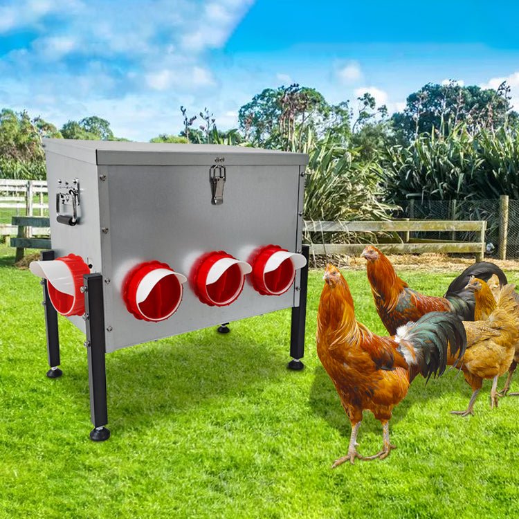 Heavy - Duty 8 - Port Chicken Feeder with Adjustable Legs – PMDB004 - with | Sold by Uncle Wiener's Wholesale