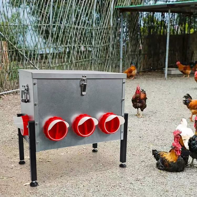 Heavy - Duty 8 - Port Chicken Feeder with Adjustable Legs – PMDB004 - with | Sold by Uncle Wiener's Wholesale