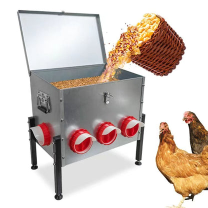 Heavy - Duty 8 - Port Chicken Feeder with Adjustable Legs – PMDB004 - with | Sold by Uncle Wiener's Wholesale