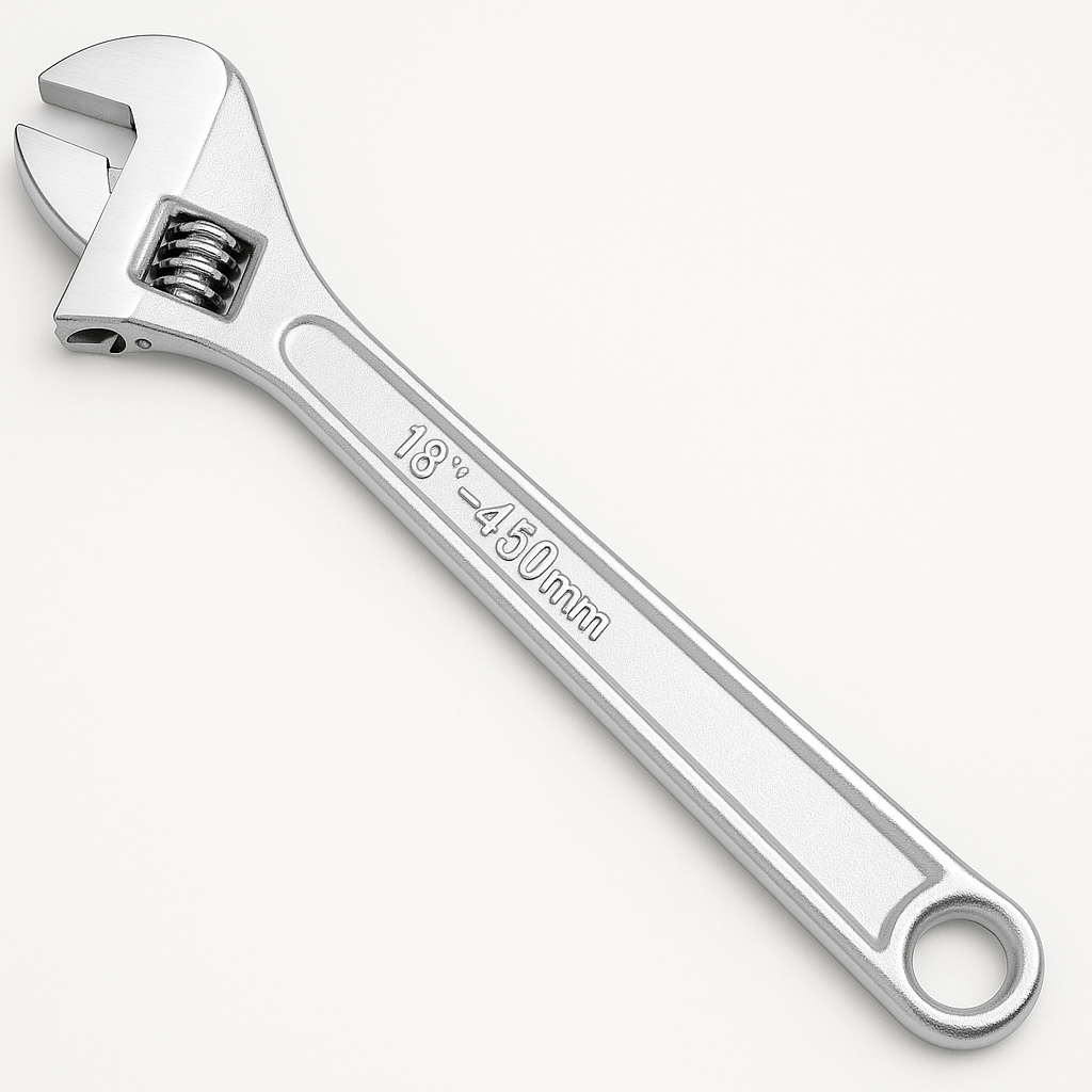 Heavy Duty Adjustable Crescent Wrench – 18" & 24" Chrome Steel | Industrial Hand Tool - Hand Tools with 18" | Sold by Uncle Wiener's Wholesale