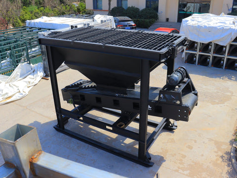 Heavy Duty Aggregate Hopper System – 30" Belt Conveyor with Electric Drive | Model 250401S - with | Sold by Uncle Wiener's Wholesale