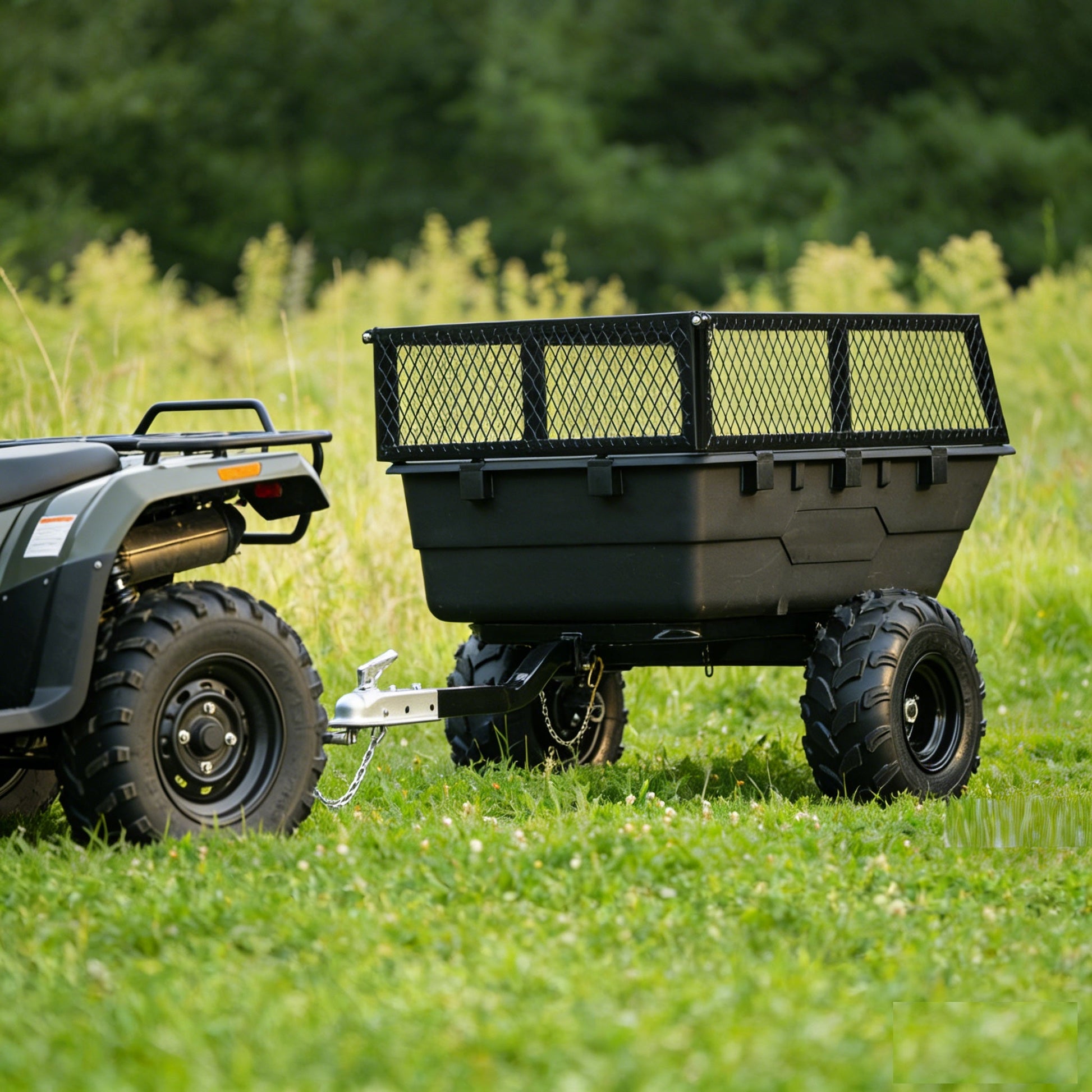 Heavy Duty ATV Dump Cart 1543 lb Capacity 76" Utility Tow Trailer with Tilt Bed ATC154 - with | Sold by Uncle Wiener's Wholesale