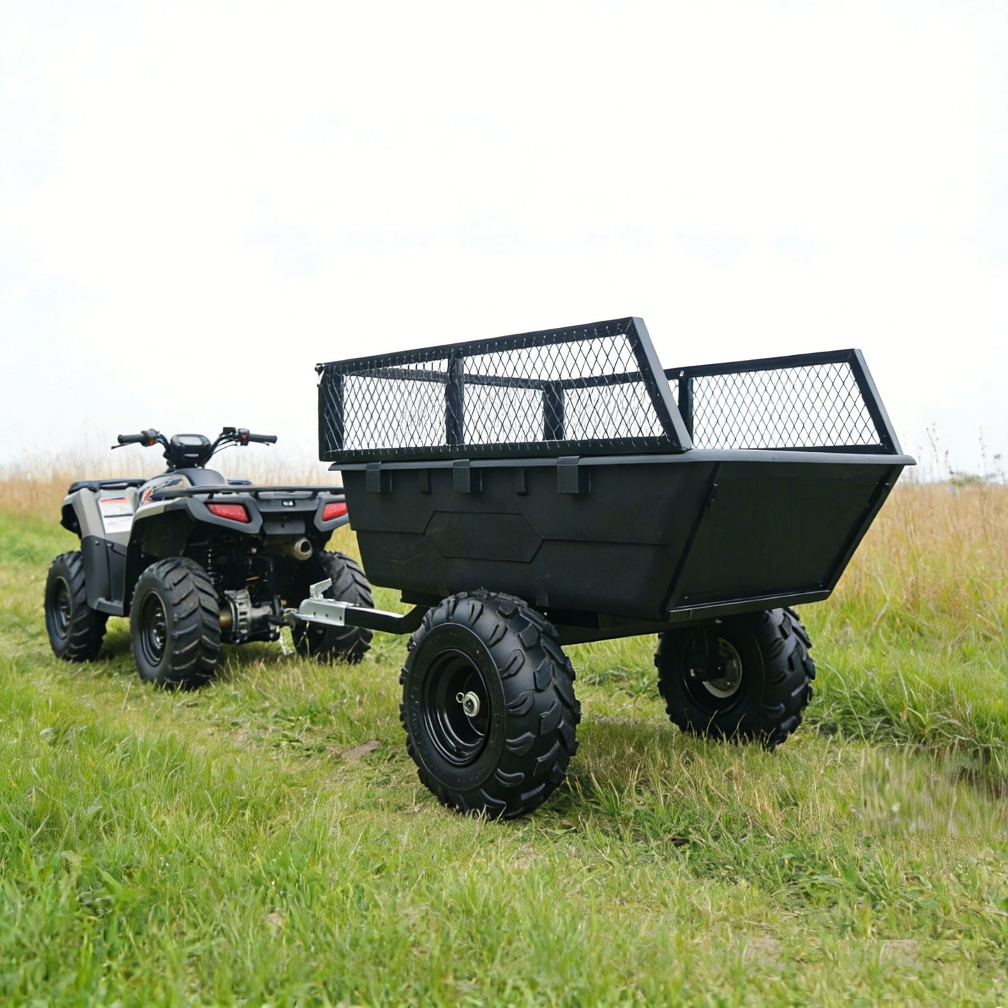 Heavy Duty ATV Dump Cart 1543 lb Capacity 76" Utility Tow Trailer with Tilt Bed ATC154 - with | Sold by Uncle Wiener's Wholesale