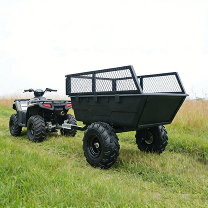 Heavy Duty ATV Dump Cart 1543 lb Capacity 76" Utility Tow Trailer with Tilt Bed ATC154 - with | Sold by Uncle Wiener's Wholesale