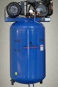 120 Gallon Blue Viper Air Compressor Front View

60 Gallon Blue Viper Air Compressor Side View

Close-up of Triple Head Cast Iron Pump

Rear Panel and Electrical Wiring – Blue Viper Compressor

UL and ASME Certification Tags – Compressor Unit