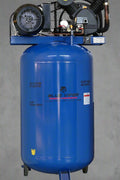 120 Gallon Blue Viper Air Compressor Front View

60 Gallon Blue Viper Air Compressor Side View

Close-up of Triple Head Cast Iron Pump

Rear Panel and Electrical Wiring – Blue Viper Compressor

UL and ASME Certification Tags – Compressor Unit