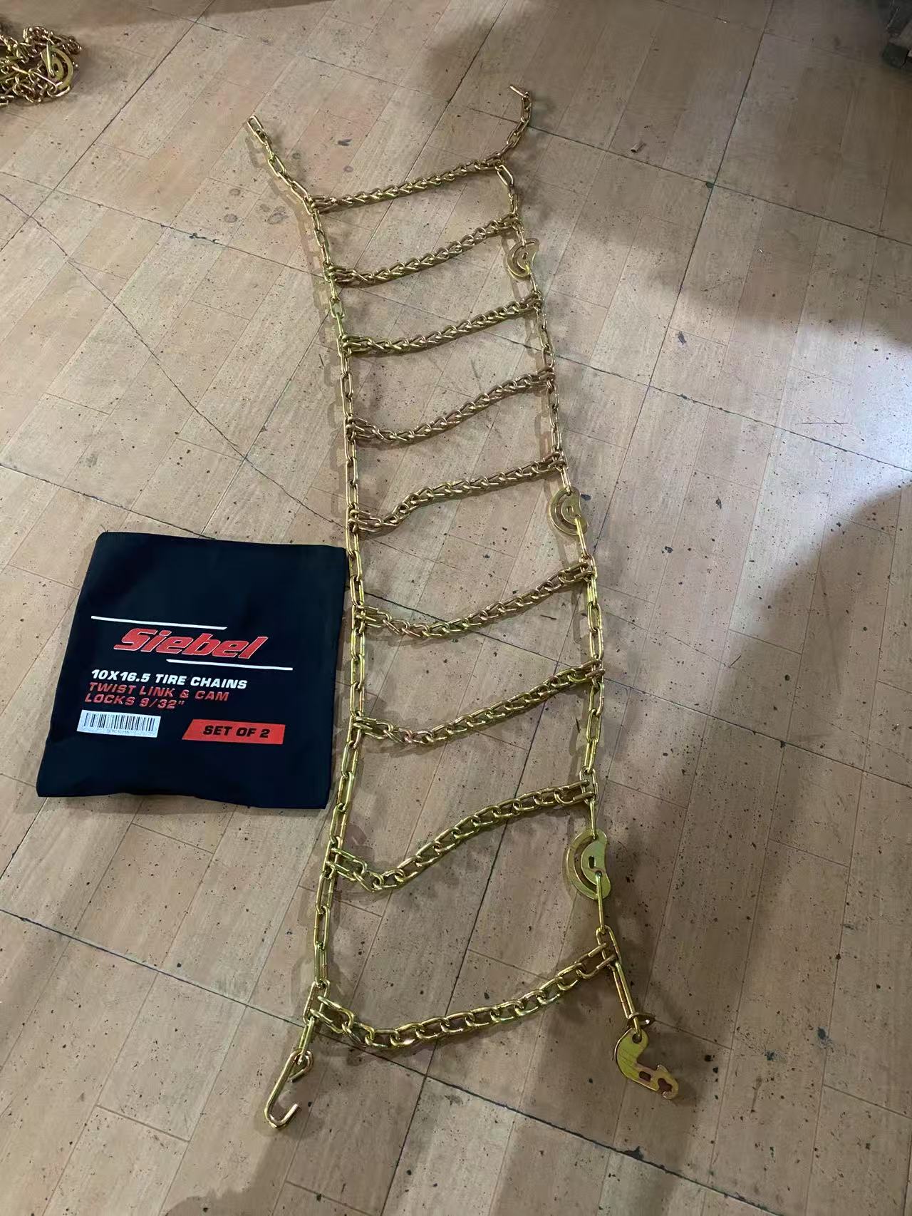 Heavy Duty Bobcat Skid Steer Tire Chains – 10x16.5 & 12x16.5 | Twist & Square Link - with SLTC12165 – 12x16.5 Twist Link Tire Chains | Sold by Uncle Wiener's Wholesale