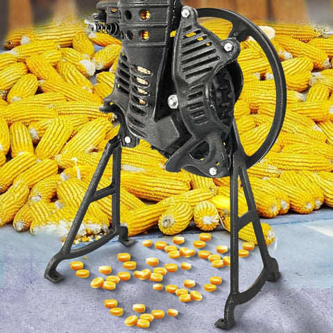Heavy Duty Cast Iron Corn Sheller Machine – Manual Hand Crank Thresher for Farm, Feed, Garden & Homestead – Durable Kernel Remover Tool 339418 - with | Sold by Uncle Wiener's Wholesale