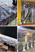 Clear PVC tarp used for patio outdoor rain protection