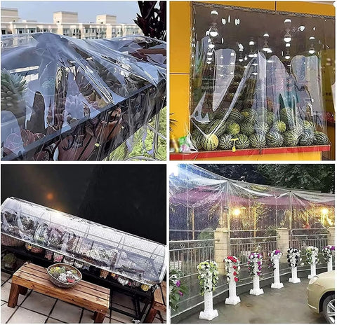 Clear PVC tarp used for patio outdoor rain protection