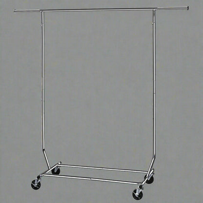 "Heavy-Duty Collapsible Single Rail Clothing Rack with Wheels"

"Adjustable Double Rail Chrome Garment Rack for Retail and Home"

"Heavy-Duty Commercial Clothing Rack Assembly Diagram"

"Smooth Rolling Wheels for Garment Racks – Close-Up View"