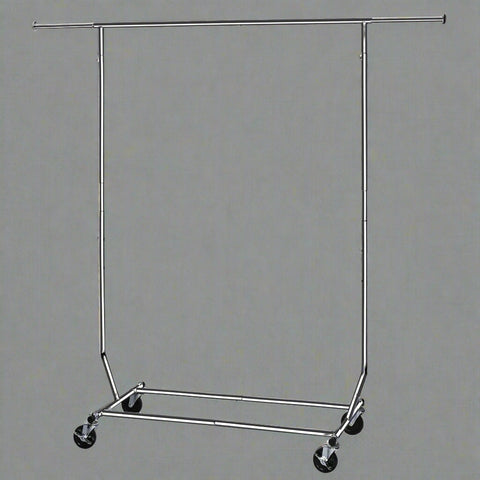 "Heavy-Duty Collapsible Single Rail Clothing Rack with Wheels"

"Adjustable Double Rail Chrome Garment Rack for Retail and Home"

"Heavy-Duty Commercial Clothing Rack Assembly Diagram"

"Smooth Rolling Wheels for Garment Racks – Close-Up View"