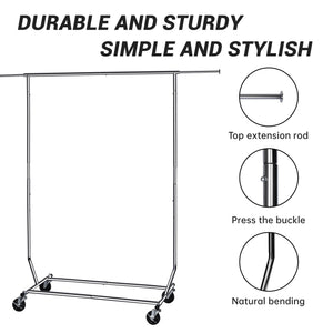 Adjustable Heavy-Duty Clothing Racks | Single & Double Rail with Wheels