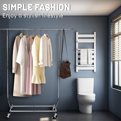 "Heavy-Duty Collapsible Single Rail Clothing Rack with Wheels"

"Adjustable Double Rail Chrome Garment Rack for Retail and Home"

"Heavy-Duty Commercial Clothing Rack Assembly Diagram"

"Smooth Rolling Wheels for Garment Racks – Close-Up View"