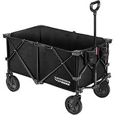 Heavy - Duty Collapsible Folding Garden Wagon with 360° Wheels & Adjustable Handle – Model S1264 - with | Sold by Uncle Wiener's Wholesale