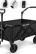 Heavy - Duty Collapsible Folding Garden Wagon with 360° Wheels & Adjustable Handle – Model S1264 - with | Sold by Uncle Wiener's Wholesale