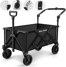 Heavy - Duty Collapsible Folding Garden Wagon with 360° Wheels & Adjustable Handle – Model S1264 - with | Sold by Uncle Wiener's Wholesale