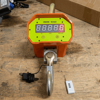 Heavy - Duty Digital Crane Scale – Wireless Remote Industrial Hanging Scale - 5 - Ton and 10 - Ton Capacities - General Equipment with 5 TON CRANE SCALE YB7505T | Sold by Uncle Wiener's Wholesale