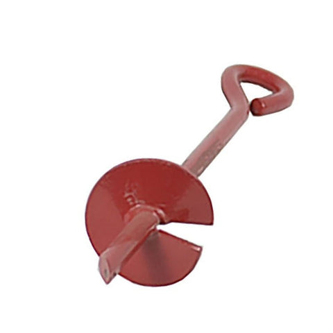 Heavy Duty Earth Anchors – 18″ & 30″ Auger Ground Stakes with Welded Eye Ring Red Powder - Coated Steel - with 18inch | Sold by Uncle Wiener's Wholesale