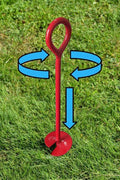 Heavy Duty Earth Anchors – 18″ & 30″ Auger Ground Stakes with Welded Eye Ring Red Powder - Coated Steel - with 30inch | Sold by Uncle Wiener's Wholesale