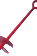 Heavy Duty Earth Anchors – 18″ & 30″ Auger Ground Stakes with Welded Eye Ring Red Powder - Coated Steel - with 30inch | Sold by Uncle Wiener's Wholesale