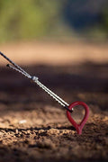 Heavy Duty Earth Anchors – 18″ & 30″ Auger Ground Stakes with Welded Eye Ring Red Powder - Coated Steel - with 30inch | Sold by Uncle Wiener's Wholesale