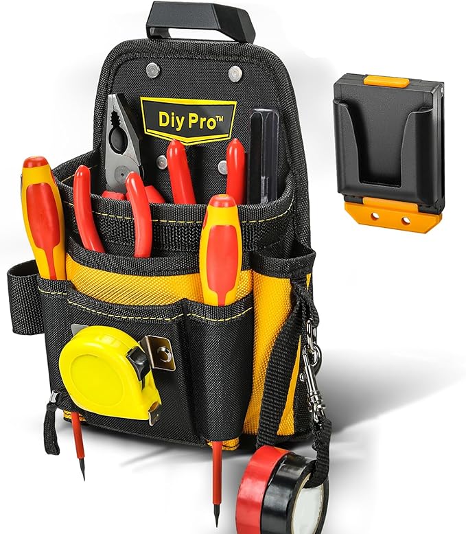 Heavy Duty Electrician Tool Pouch – Multi Pocket Technician Organizer with Belt Clip - with | Sold by Uncle Wiener's Wholesale