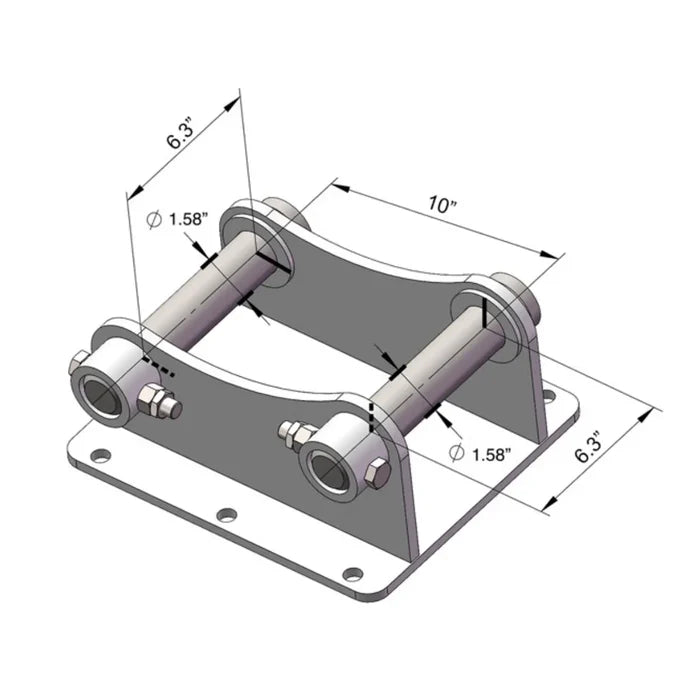 Heavy - Duty Excavator Auger Hitch & Cradle – Double Pin Mount for Auger Drive Protection – EAH10 - with | Sold by Uncle Wiener's Wholesale