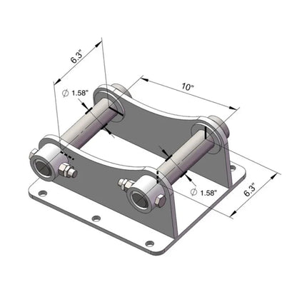 Heavy - Duty Excavator Auger Hitch & Cradle – Double Pin Mount for Auger Drive Protection – EAH10 - with | Sold by Uncle Wiener's Wholesale
