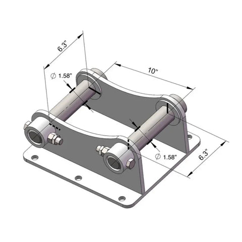 Heavy - Duty Excavator Auger Hitch & Cradle – Double Pin Mount for Auger Drive Protection – EAH10 - with | Sold by Uncle Wiener's Wholesale