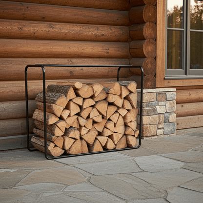Heavy - Duty Firewood Rack Indoor Outdoor Log Holder with Weather - Resistant Cover – LR175 - General Equipment with | Sold by Uncle Wiener's Wholesale