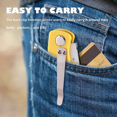 Heavy - Duty Folding Utility Knife with 3 Replaceable Blades – Safety Grip Cutter | SKU UK3B - with | Sold by Uncle Wiener's Wholesale