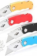 Heavy - Duty Folding Utility Knife with 3 Replaceable Blades – Safety Grip Cutter | SKU UK3B - with | Sold by Uncle Wiener's Wholesale