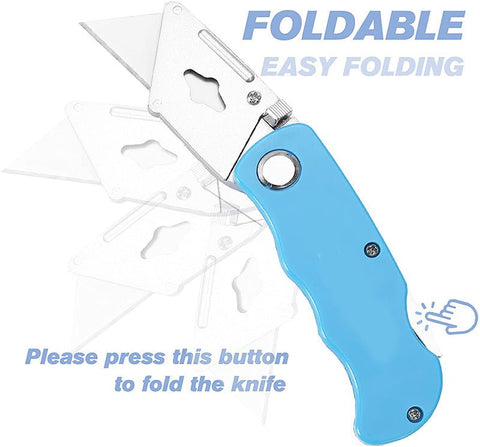 Heavy - Duty Folding Utility Knife with 3 Replaceable Blades – Safety Grip Cutter | SKU UK3B - with | Sold by Uncle Wiener's Wholesale