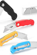 Heavy - Duty Folding Utility Knife with 3 Replaceable Blades – Safety Grip Cutter | SKU UK3B - with | Sold by Uncle Wiener's Wholesale