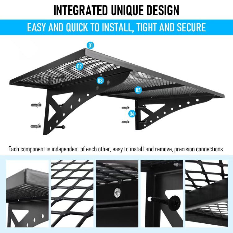 Heavy Duty Garage Storage Wall Shelf – 2x4 FT Carbon Steel Black Powder Coated PMDB003 - with | Sold by Uncle Wiener's Wholesale