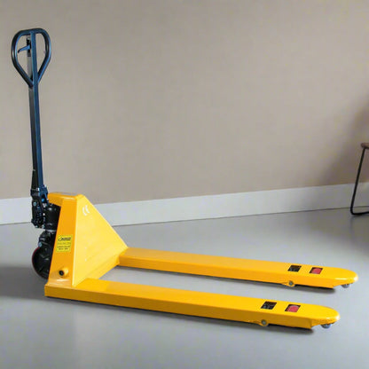 Heavy-duty industrial pallet jack lift truck with 5500 lb capacity (yellow regular body PJ500)