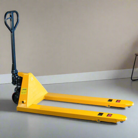 Heavy-duty industrial pallet jack lift truck with 5500 lb capacity (yellow regular body PJ500)