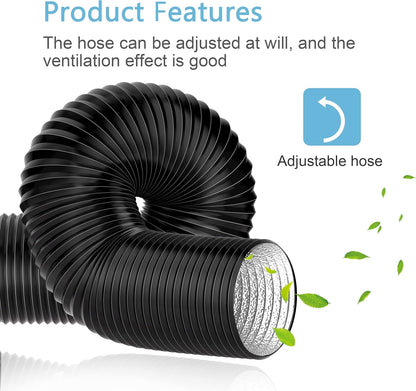Heavy - Duty Insulated Dryer Vent Hose – 4", 6", 8" Sizes – 16FT with Clamps | HVAC Flexible Ducting - with 4" Diameter 16FT 2 Metal Duct Clamps | Sold by Uncle Wiener's Wholesale