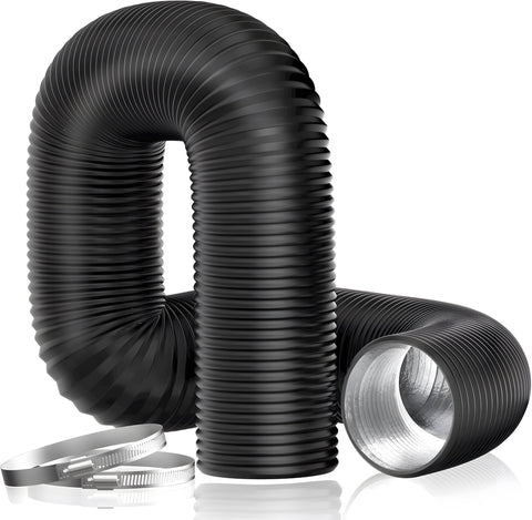 Heavy - Duty Insulated Dryer Vent Hose – 4", 6", 8" Sizes – 16FT with Clamps | HVAC Flexible Ducting - with 4" Diameter 16FT 2 Metal Duct Clamps | Sold by Uncle Wiener's Wholesale