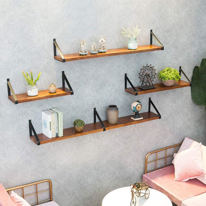 Heavy Duty Iron Wall Shelf Bracket L Shape 8" 12" Floating Shelf Support Brackets Black Steel - with 12″ BRACKET | Sold by Uncle Wiener's Wholesale