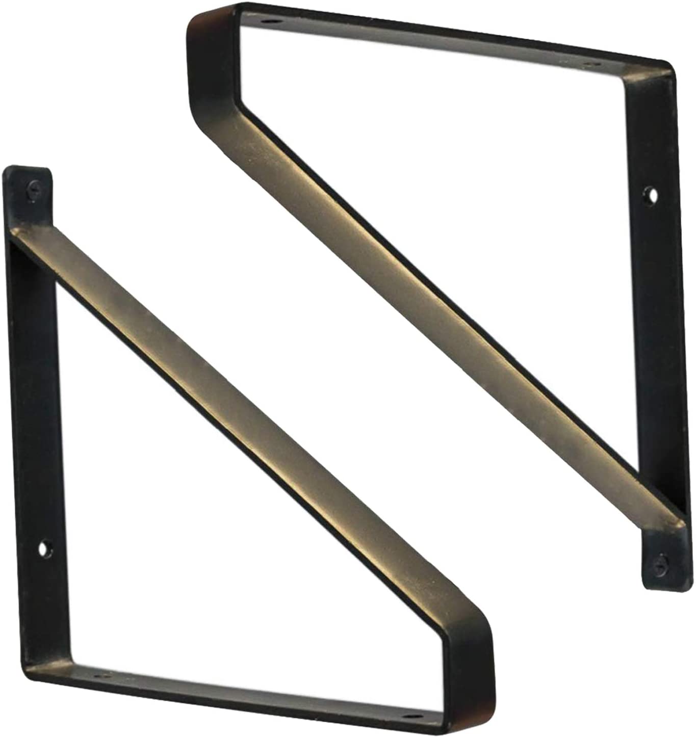 Heavy Duty Iron Wall Shelf Bracket L Shape 8" 12" Floating Shelf Support Brackets Black Steel - with 8″ BRACKET | Sold by Uncle Wiener's Wholesale