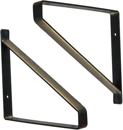 Heavy Duty Iron Wall Shelf Bracket L Shape 8" 12" Floating Shelf Support Brackets Black Steel - with 8″ BRACKET | Sold by Uncle Wiener's Wholesale