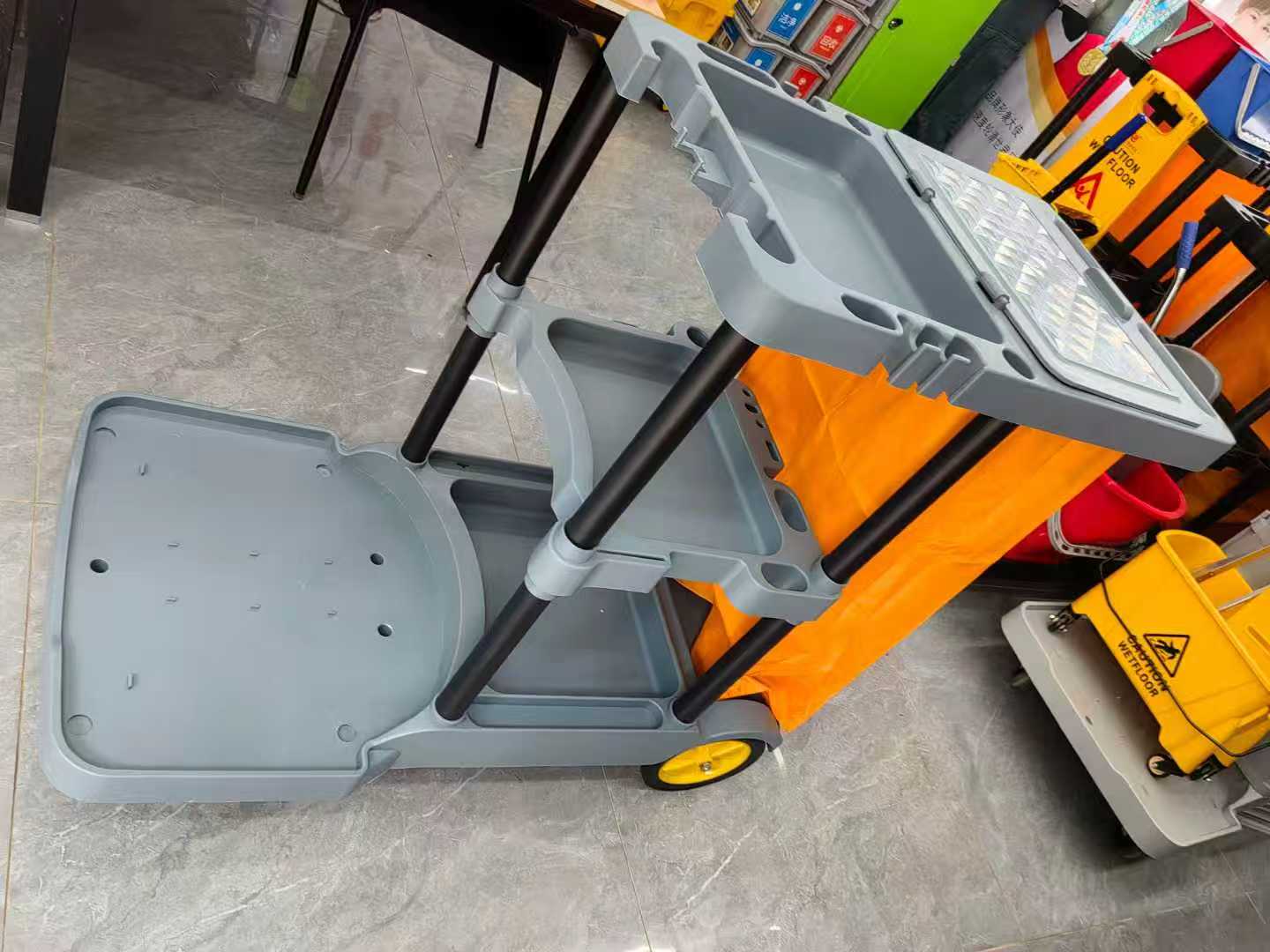 Heavy - Duty Janitorial Cleaning Cart with Gray Bag – UP068C - with | Sold by Uncle Wiener's Wholesale